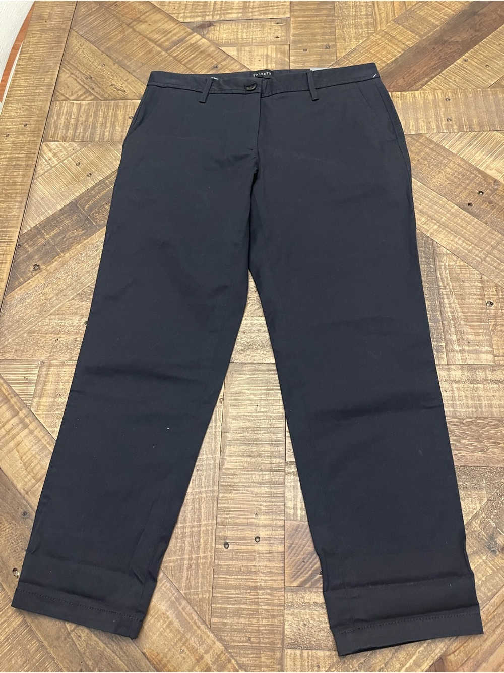 NWT Talbots Relaxed Chino Pants Black Size 6P Ankle Length